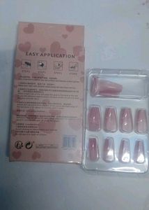Pink Bow &amp; Rhinestone Press-On Nails
