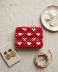 Red and white wallet