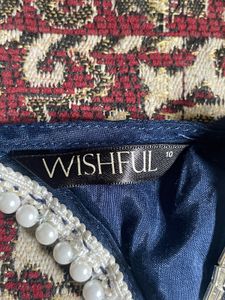 WISHFUL Blue Kurta Set with Golden Dupata