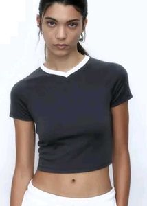 Cute Charcoal Crop Top - H&amp;M