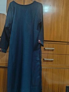Beautiful Teal Kurta Set with Floral Embroidery