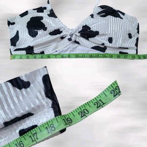 Cow Print Halter Bikini Top new WNOT