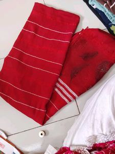 Red stole with silvery strip