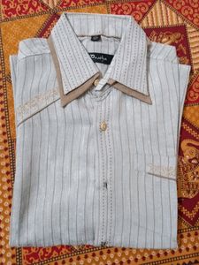 XXL pure Linen Shirt For Men (42) Double C