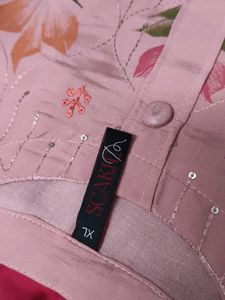 Pink Floral Sequin Thread Embroidery Kurta Set