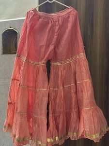 Beautiful Peach Mirror Work Kurta