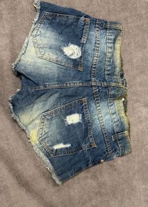 Distressed Denim Shorts