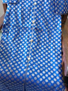 Royal Blue Kurta  with Gold Print