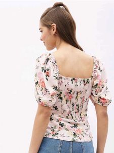 Floral Puff Sleeve Top