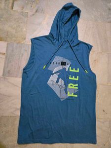 Men's Sleeveless Graphic Hoodie T-Shirt