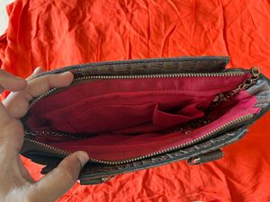 Brown Patterned Handbag