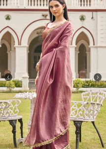 Elegant Pink Silk Blend Saree