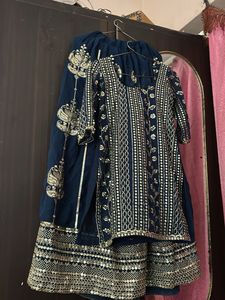 Embroidered Navy Blue Lehenga Choli