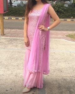 Designer Sequin Sharara Suit