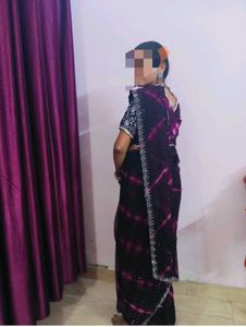 Elegant Purple Saree with Embellished Blouse