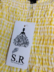 NEW Cute Yellow Gingham Ruffle Top