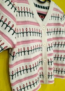 ✨ K-Fashion Thrift: Tulip Knit Crop Cardigan ✨