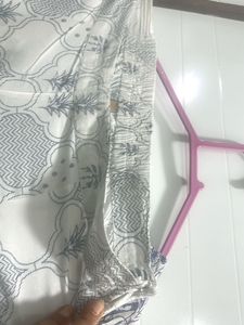 soft cotton Blue Floral Print Long Kurta with pant