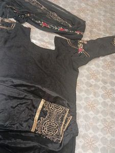 Embroidered Black Kurta