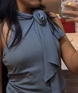 Elegant Blue Sleeveless Top