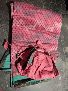 Beautiful Pink &amp; Teal Saree and Blouse