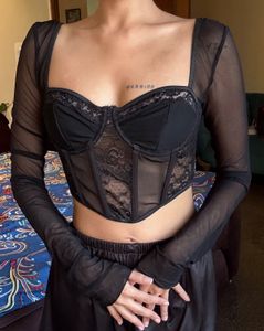 Black Lace Corset Top
