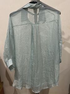 Light Blue Sheer Textured Top