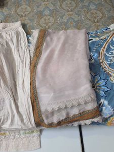 Cream Lace Trim Palazzo Pants