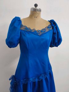 Vintage Blue Lace Trim Dress