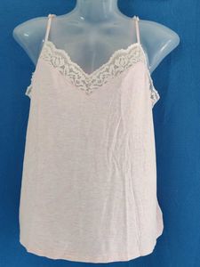 george Pink Lace Trim Camisole