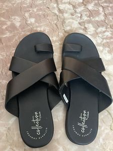 Black Cross Strap Sandals