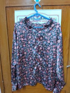 Floral Print High Neck Top