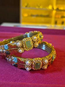 Ethnic Multicolor Gemstone Embellished Kangan