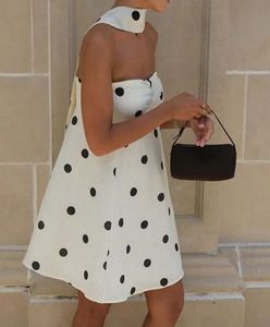 Chic Polka Dot Strapless Wrap Dress