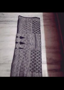 New Elegant Navy Blue Saree with Silver Border