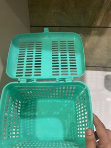 Retro Turquoise Picnic Basket