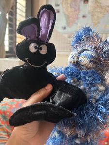 Halloween Good luck bunny wreath and bat