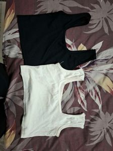 Set of 2 Women's Ribbed Crop Tank Tops