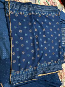 Royal Blue Embroidered Kurta Set
