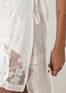 Chic White Broderie Anglaise Bikini Skirt