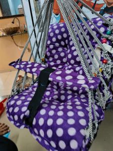 Purple Polka Dot Baby Swing