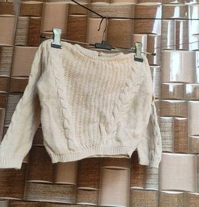 Cream Cable Knit Sweater for baby girl