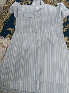 Striped Button-Down Shirt Dress