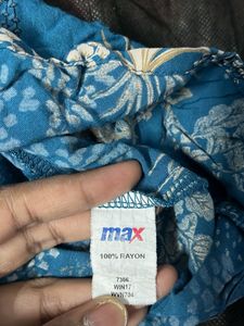 Max Blue Floral Print Tunic Top