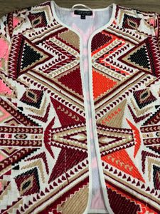 Original Topshop geometric embroidered jacket