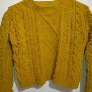 Yellow Woollen Top For Women