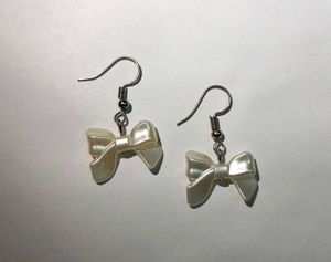 Handmade Pearl Bow Earrings