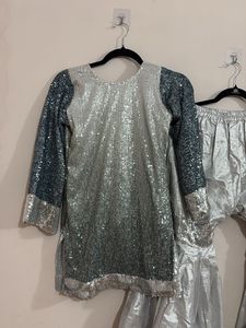 Sparkling Sequined Kurta Set with Sharara