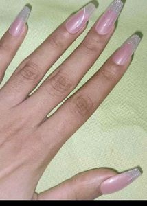 Savana Pink Glitter Press-On Nails set of 10