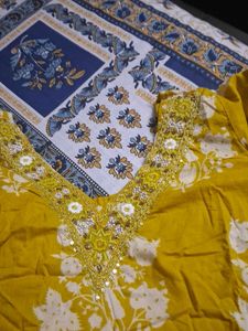 Yellow Floral Print Kurta set